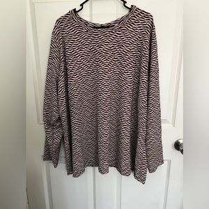 Ava & viv swirl wave print stretch blouse top plus 4X